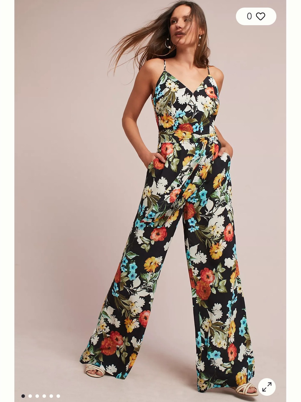 NWT Anthropologie Yumi Kim roe floral jumpsuit XS